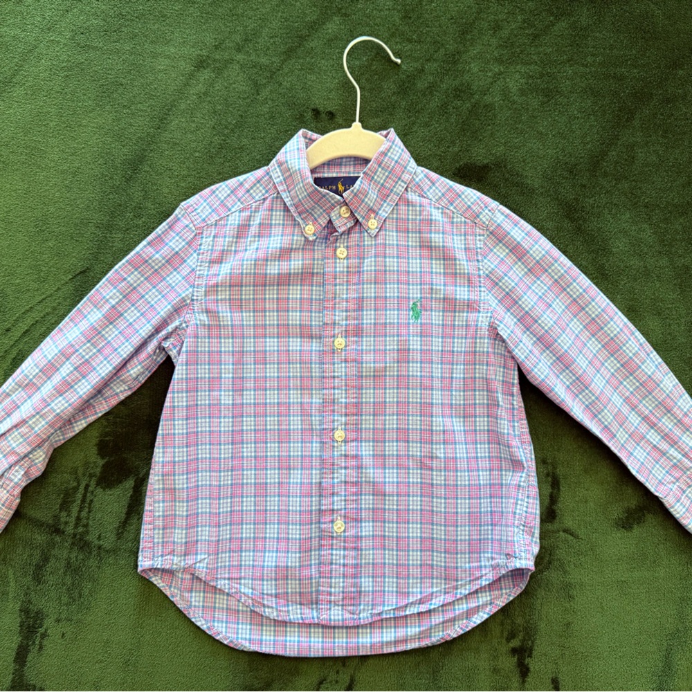 Polo Ralph Lauren Kids Plaid Shirt - Blue and Pink